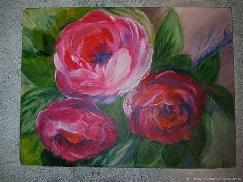 Картины: Три пиона в интернет-магазине Ярмарка Мастеров по цене 5500 ...