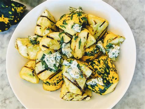 Grilled Pattypan Squash With Garlic Butter Vegetable Salad Vegetable Recipes Garden Recipes