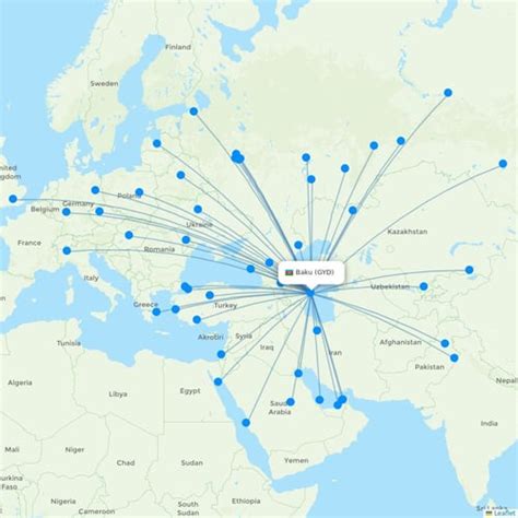 Baku Gyd Flight Routes And Destinations Flight Routes