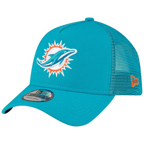 Men S New Era Aqua Miami Dolphins A Frame Trucker Forty Adjustable Hat