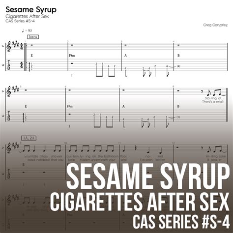 Sesame Syrup Cigarettes After Sex 기타선생 악보집