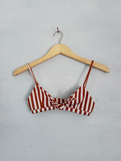 Bikini Stripe Bikini Branded Fesyen Wanita Pakaian Wanita Baju Luaran Di Carousell
