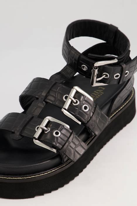 Leder Sandalen R Mersandalen Echtleder Croco Pr Gung Sandalen Schuhe