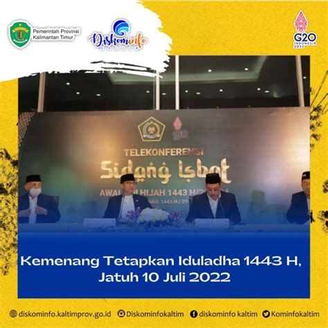 Kemenang Tetapkan Iduladha H Jatuh Juli Diskominfo Prov