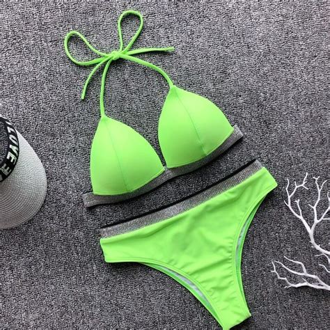 Micro Bikini De Color Verde Neón Bikini Sexy Brasileño Con Mercado Libre