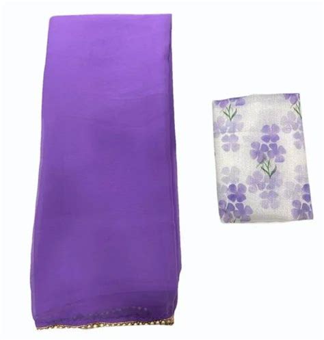 Purple Casual Wear Georgette Lace Border Saree 55 M At Rs 650set In