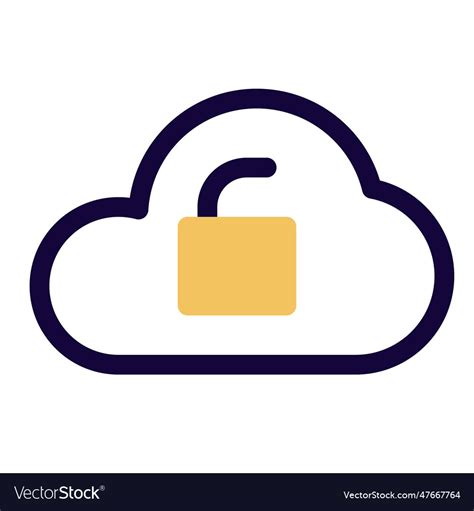 Unlocked and accessible cloud storage Royalty Free Vector