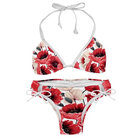 Fragmented Flowers Swimsuit Women Bikini Set With Detachable Sponge And