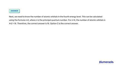 SOLVED: Q19. The total number of atomic orbitals in the fourth energy ...
