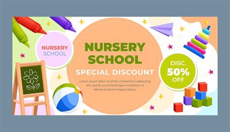 Free Vector Hand Drawn Nursery School Sale Banner