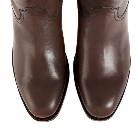 Mens Handmade Leather Bexar Brown Roper Boots Ranch Road Boots™