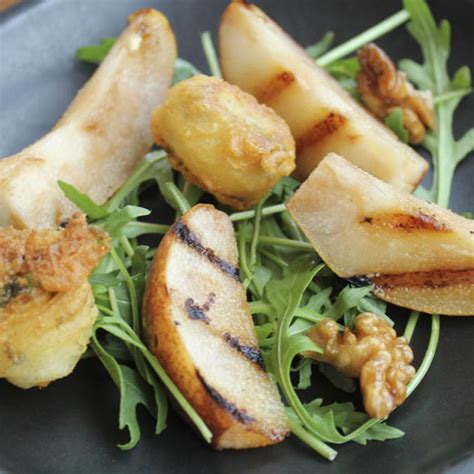 Salad With Pears Arugula And Gorgonzola Beignets Italian Notes