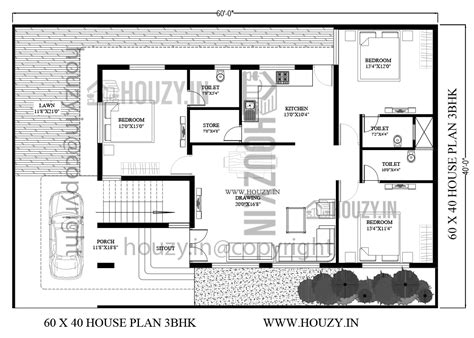 60x40 House Plan Best 3bhk 2400 Sq Ft House Plan 6040 Plan