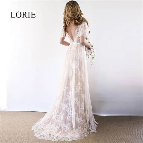 LORIE Boho Свадебное платье v-образный вырез с коротким рукавом ...