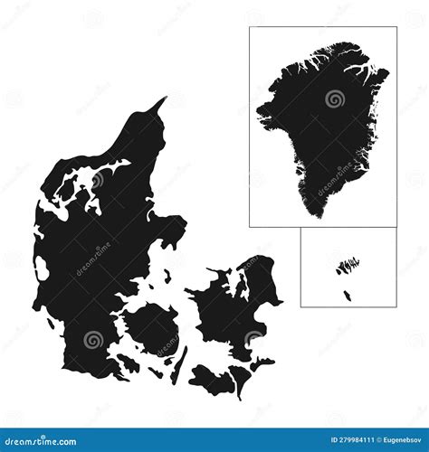 Mapa Muy Detallado Del Reino De Denmark Con Fronteras Aisladas En