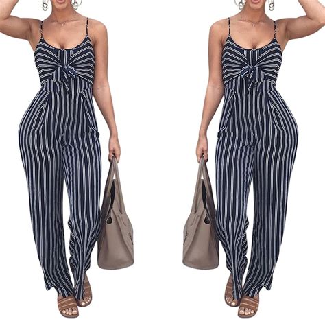 HANMAX Damen Einteiler Hosenanzug Trägertop Overall Jumpsuit Romper