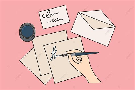 Person Writing Letter With Pen Accessory Pal Send Vector Accessory