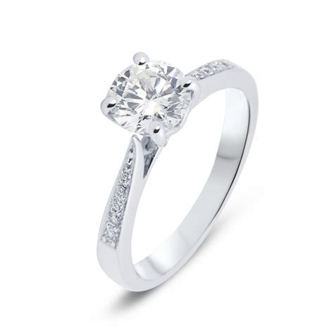 Solitaire Or Blanc Diamant 1 08ct Ref 26362