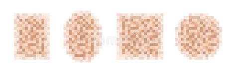 Censor Blur Effect Texture For Face Or Nude Skin Blurry Pixel Transparent Censorship Circle
