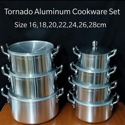 TC Cookware 14pcs Aluminium Polished Non Stick Cooking Pots With Lids