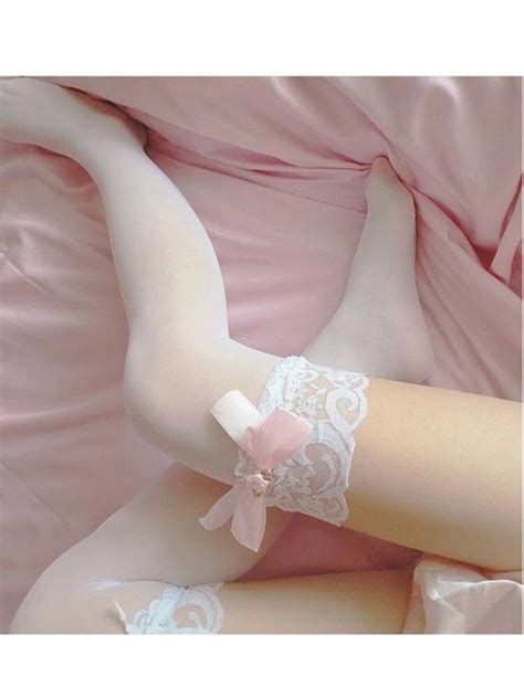 Bas résille en dentelle transparente pour femmes lingerie sexy haut des cuisses bas féminins