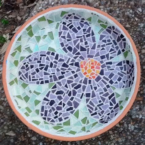 Mosaic Birdbath Tile Stained Stained Glass Mosaic Birdbath Glass