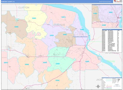Dubuque County, IA Wall Map Color Cast Style by MarketMAPS - MapSales