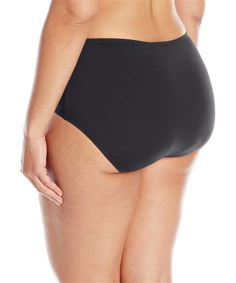 Women S Plus Size Colorblast High Waist Tummy Control Bikini Bottom Black Cp Kyqnj