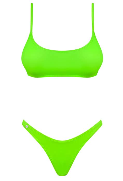 Shop sexy Neon grøn bikini sæt Cherries dk