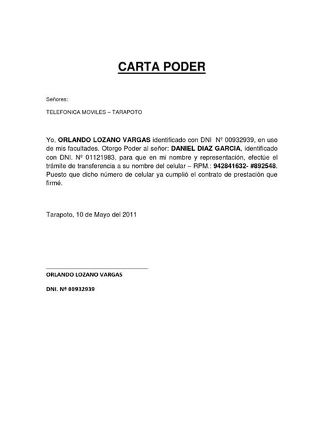 Carta Poder Carta