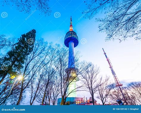 Beautiful Architecture Building N Seoul Tower On Namsan Mountain