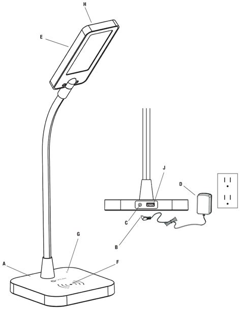 OttLite CS9WCG5C SHPR ClearSun LED Desk Lamp With Wireless Charging