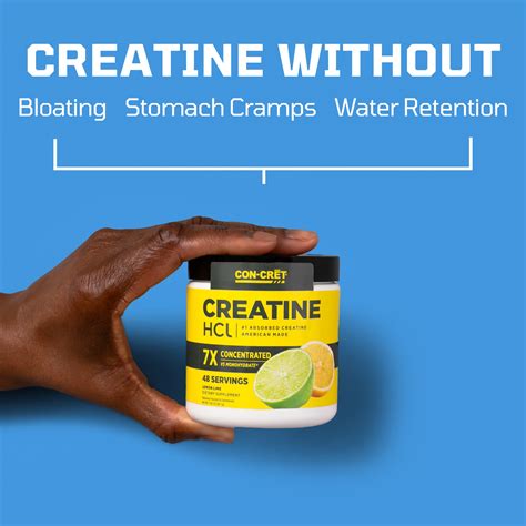 Con Cret Patented Creatine Hcl Lemon Lime Powder Workout Supplement 48 Servings