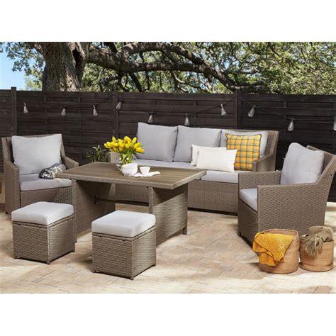 Ebern Designs 5 Sitzer Lounge Set Gahnshyam Aus Rattan Mit Polster