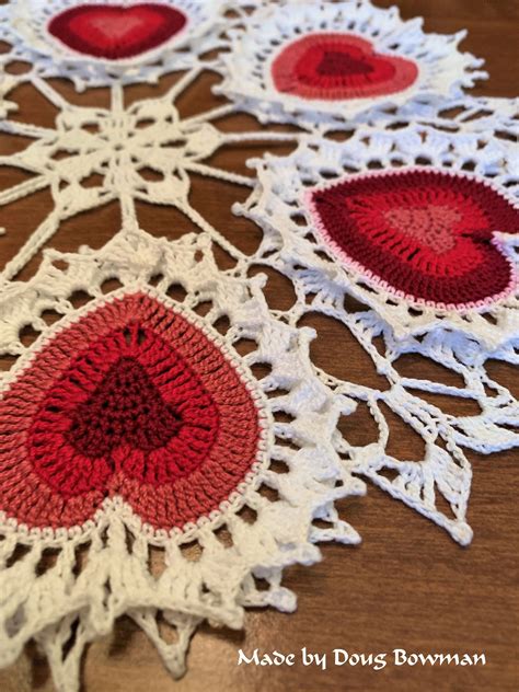 Revised Patternvalentine Heart Crochet Doily Pdf Etsy