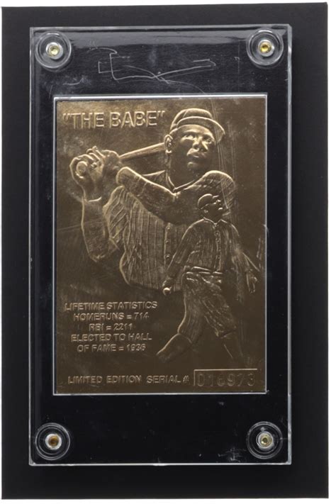 Babe Ruth LE Gold Performance Kt Gold Card With Frame Pristine Auction