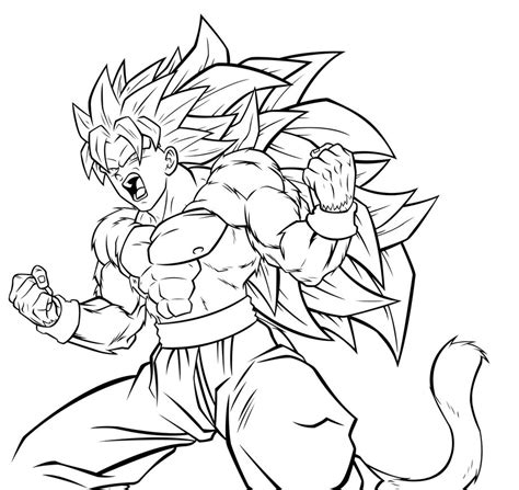 Coloriage Sangoku Super Sayen 3 A Imprimer AncensCP