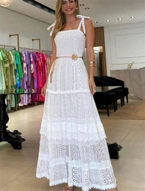 Vestido Branco Off White Renda Guipir Civil Prewedding Elo