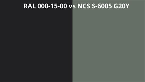 Ral 000 15 00 Vs Ncs S 6005 G20y Ral Colour Chart Uk