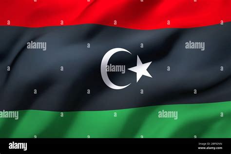 Flag Of Libya Blowing In The Wind Full Page Libyan Flying Flag 3d