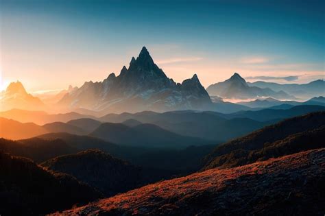 Premium Photo Beautiful Ancient Mountains At Dawn In The Morning