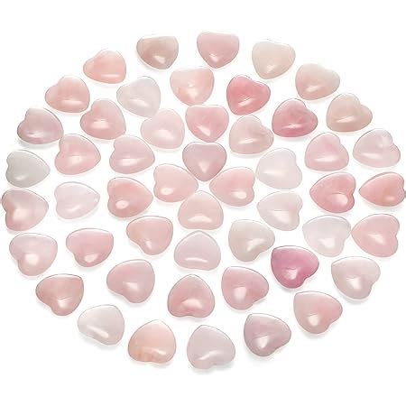 Amazon Pcs Rose Quartz Heart Heart Healing Stone Crystal