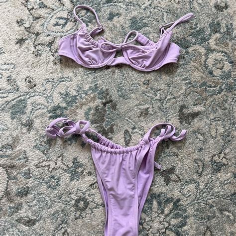 Purple High Leg Tie Bikini Worn A Handful Of Depop