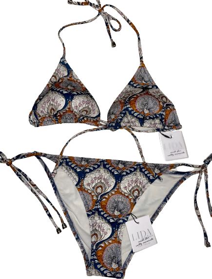 Lida Μαγιό τρίγωνο Σετ μπικίνι Παγώνι Σλιπ Κανονικό Δετό στο πλάι lingerie shop gr