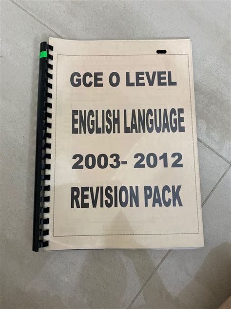 Gce O’level English Language Past Years Exam Papers Hobbies And Toys Books And Magazines