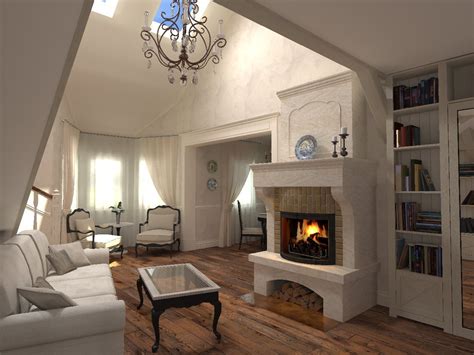 Камин Прованс в интерьере - 44 фото