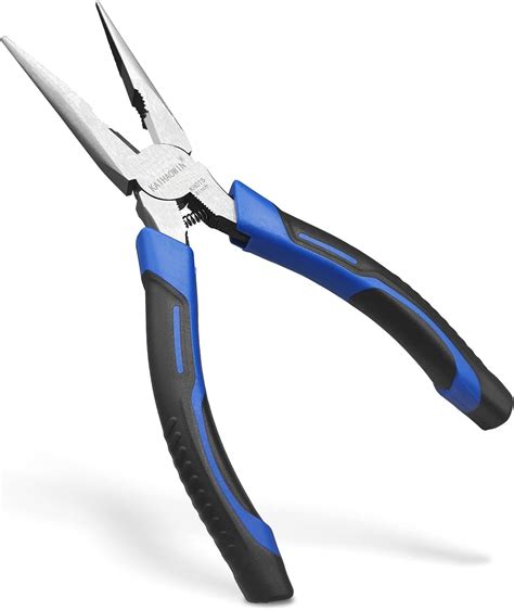Needle Nose Pliers-KAIHAOWIN 8" Spring Loaded Pliers Long Nose Pliers ...