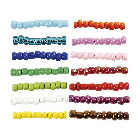 Rocaiperler Diam 3 Mm Str 8 0 Hulstr 0 6 1 0 Mm Ass Farver 14x25g 1 Pk Rito Dk