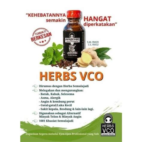 🔥🔥hot🔥🔥herb Vco Minyak Serbaguna Free T 🎁🎁 Shopee Malaysia