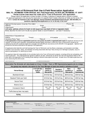 Fillable Online Fillable Online Town Of Richmond Park Use Form Field